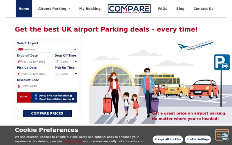 Screenshot of Compare Parking Prices 