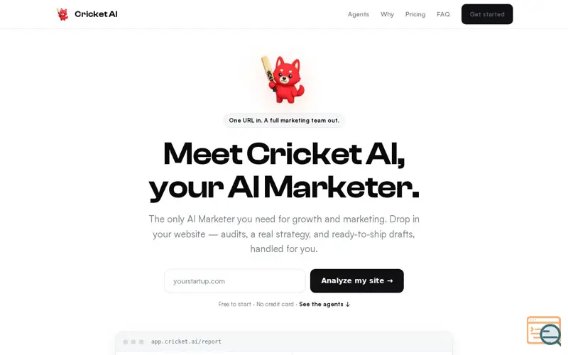 Screenshot of Cricket AI