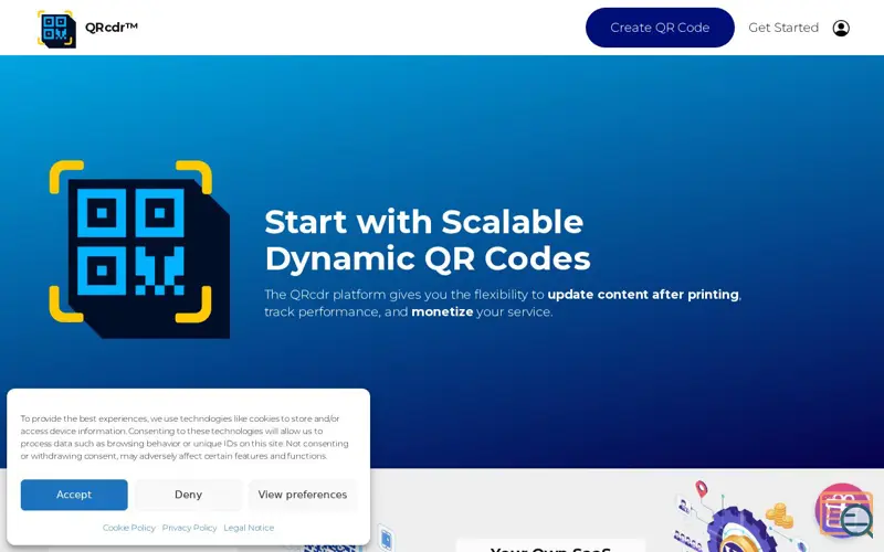 Screenshot of QRcdr, a launch using WP Statistics