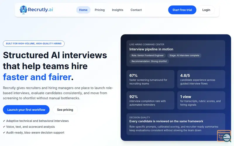 Screenshot of Recrutly