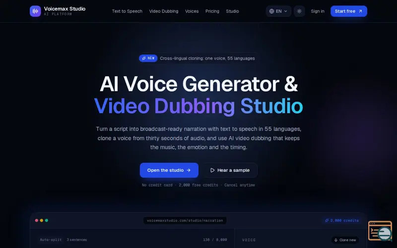 Screenshot of Voicemax Studio