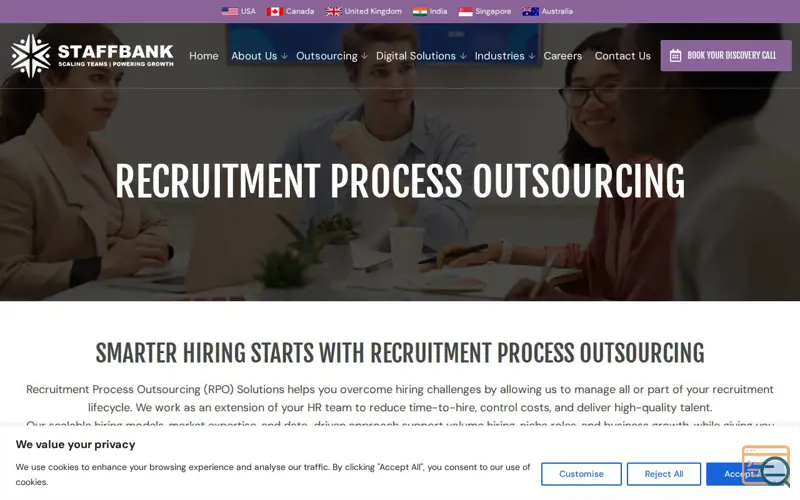 Screenshot of Recruitment Process Outsourcing 