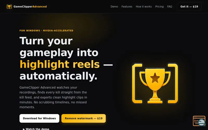 Screenshot of GameClipper Advanced