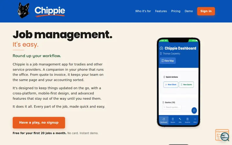 Screenshot of Chippie