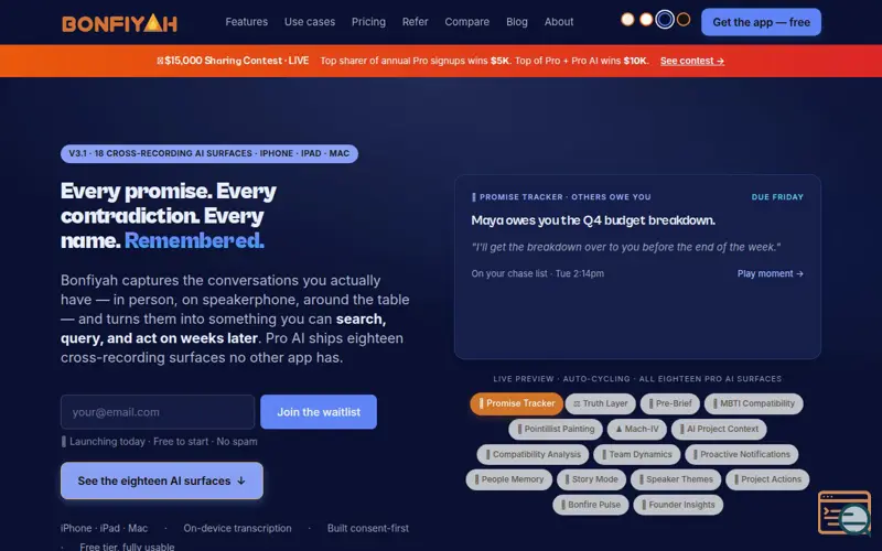 Screenshot of Bonfiyah