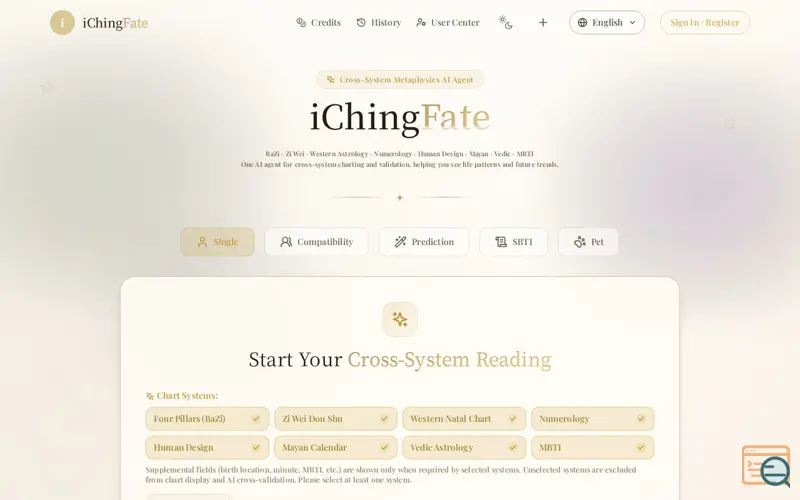 Screenshot of iChingFate