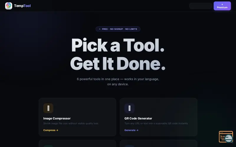 Screenshot of TempTool