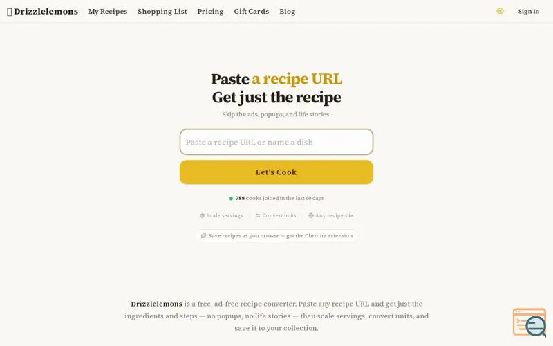 Screenshot of Drizzlelemons, a launch using Serwist