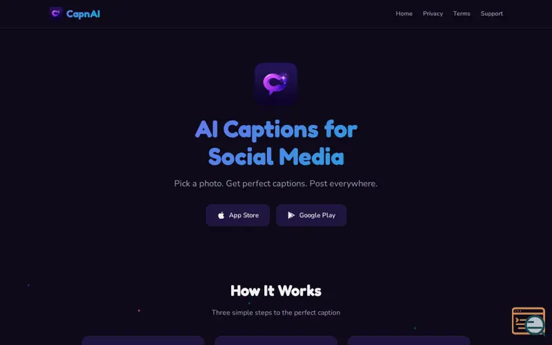 Screenshot of CapnAI - Caption Generator