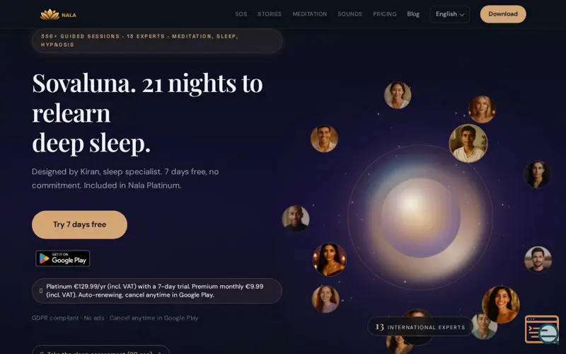 Screenshot of Nala Meditation