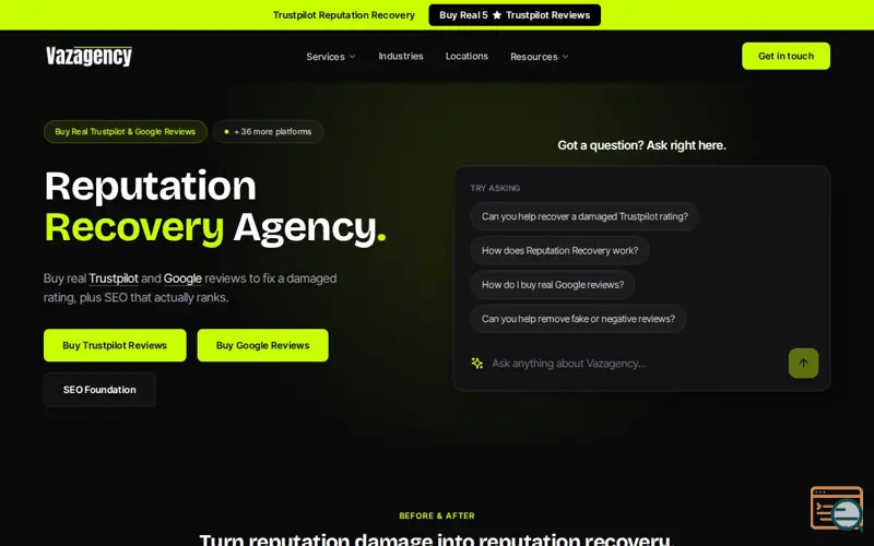 Screenshot of Vazagency