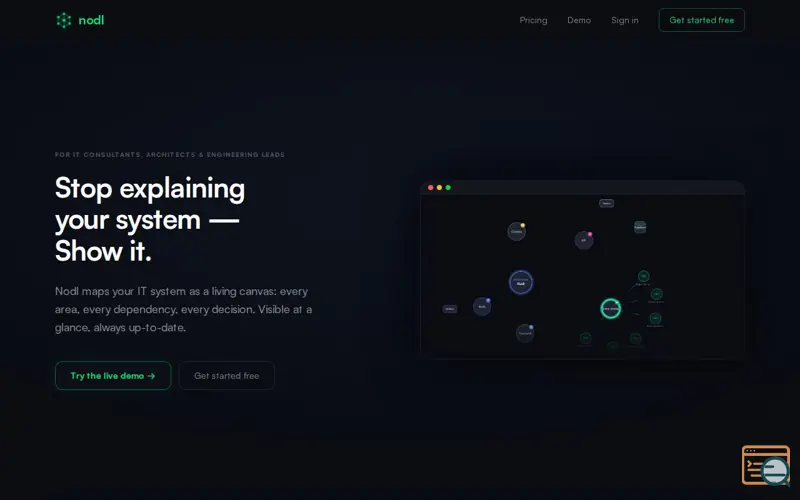Screenshot of Nodl — A visual map of your IT system