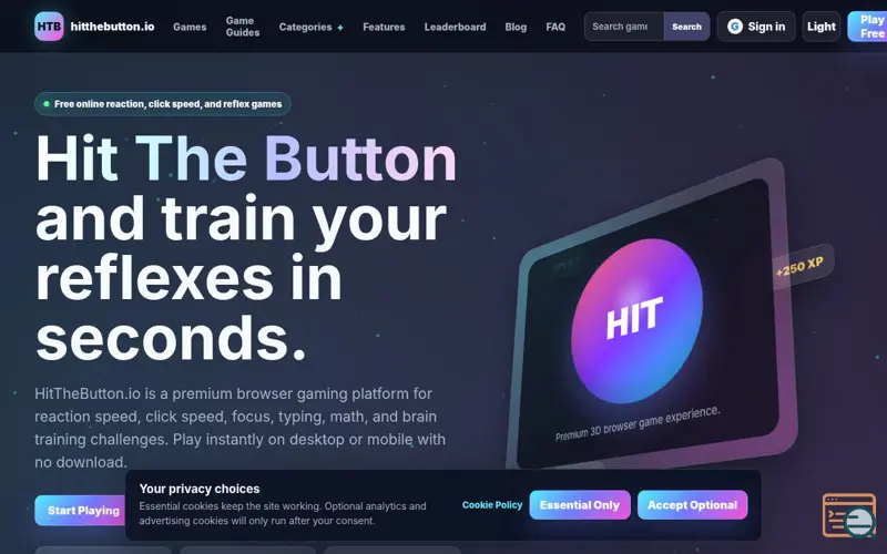 Screenshot of Hit The Button - Free Reaction & Click Speed Games