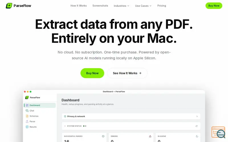 Screenshot of Parseflow