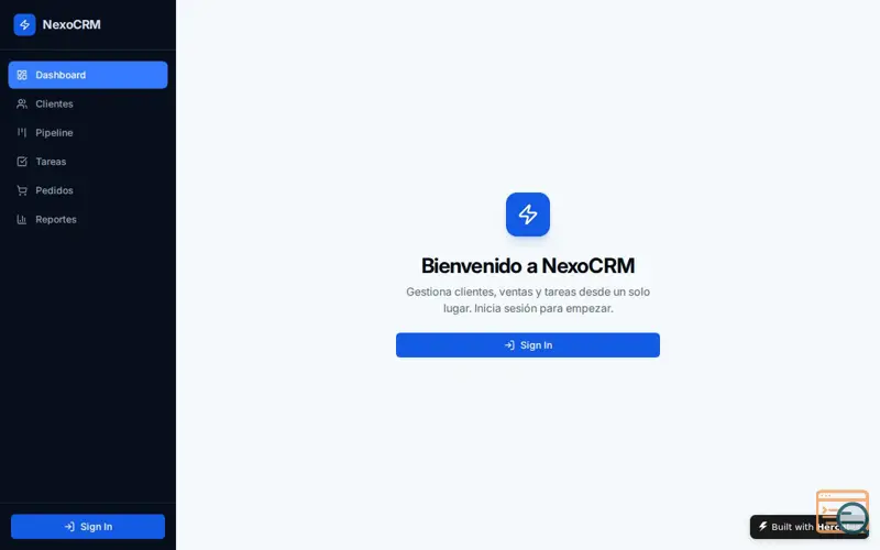 Screenshot of NexusCRM