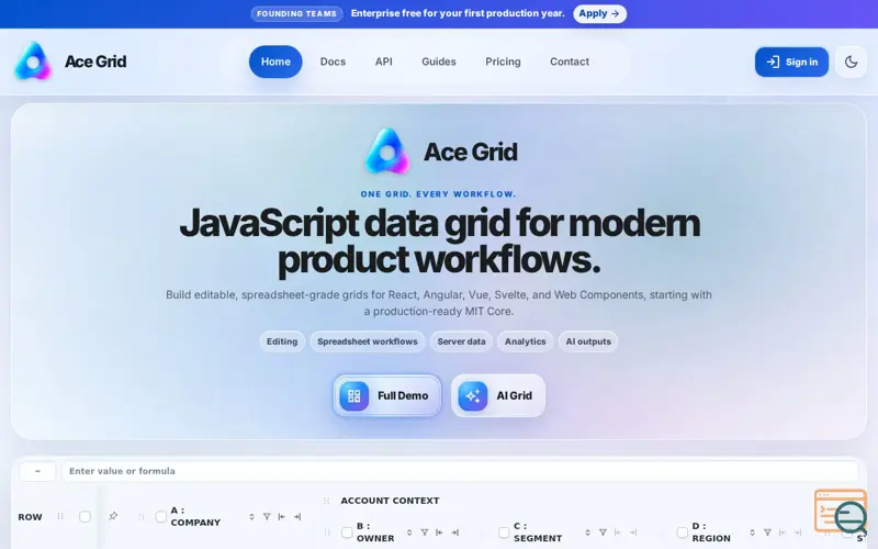 Screenshot of Ace Grid