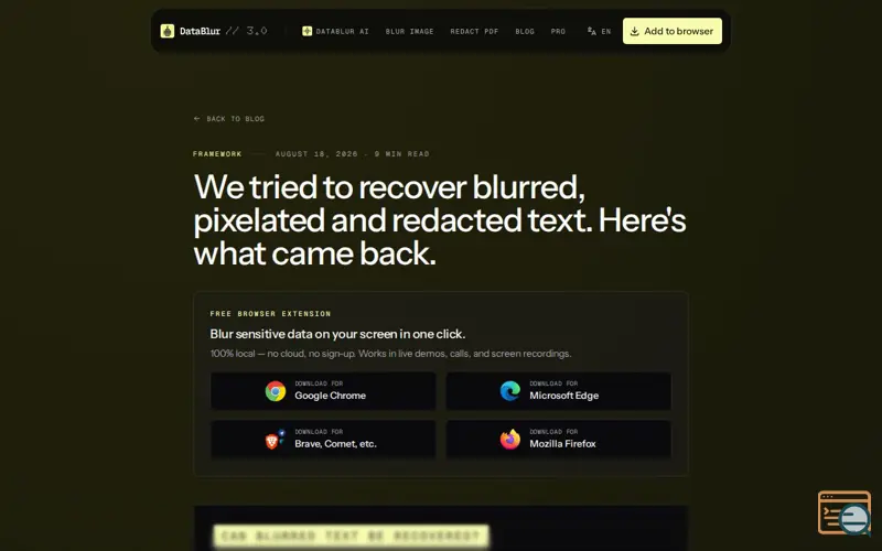 Screenshot of Datablur