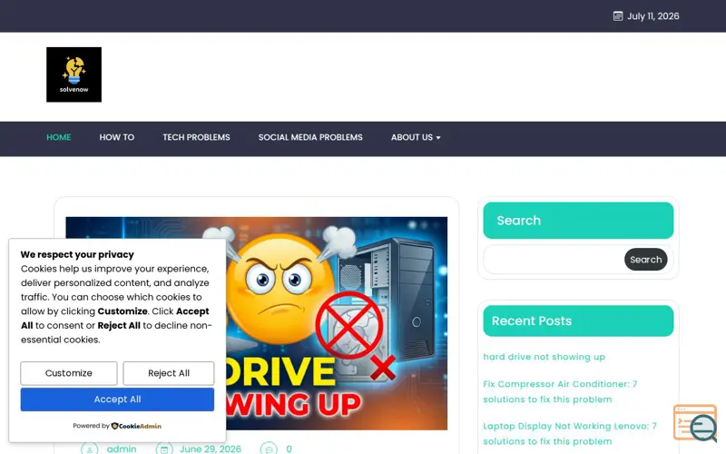 Screenshot of solvenow