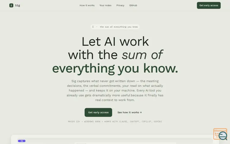 Screenshot of Sig
