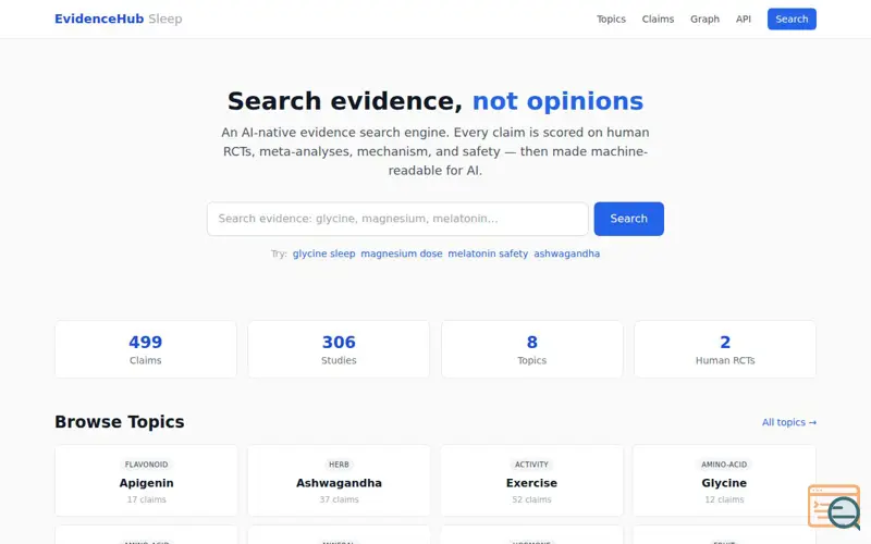 Screenshot of Sleep Science DB