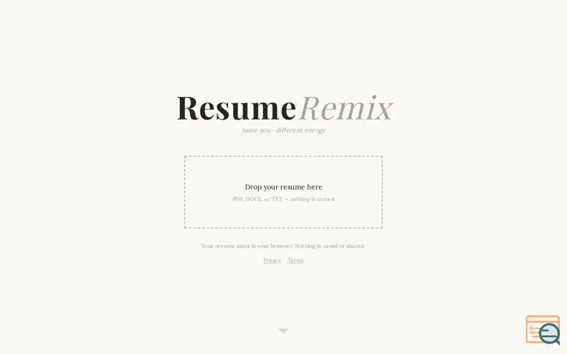 Screenshot of ResumeRemix