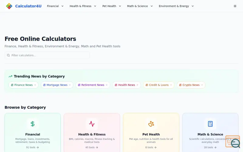 Screenshot of Calculator4U v2.0