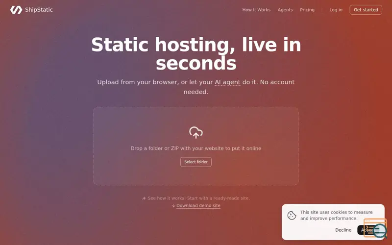 Screenshot of ShipStatic