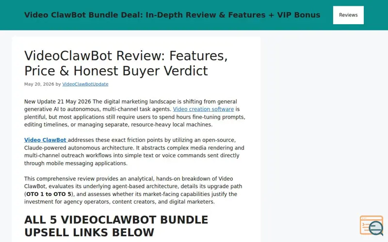 Screenshot of VideoClawBot Review: I Used It for 5 Day, a launch using Histats