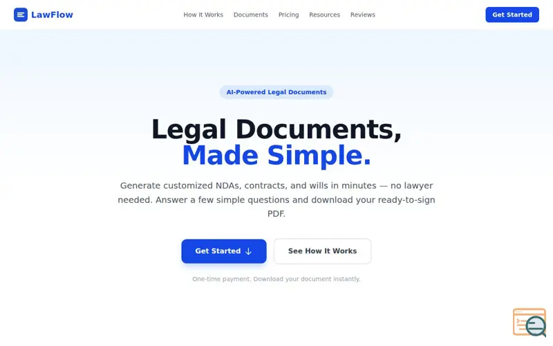 Screenshot of LawFlow — Legal Documents, Made Simple