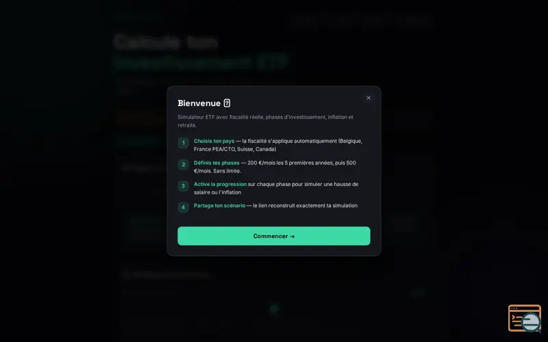 Screenshot of Simulateur etf