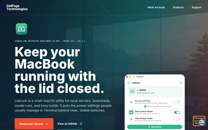 Screenshot of LidLock