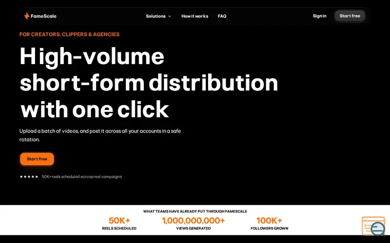 Screenshot of FameScale