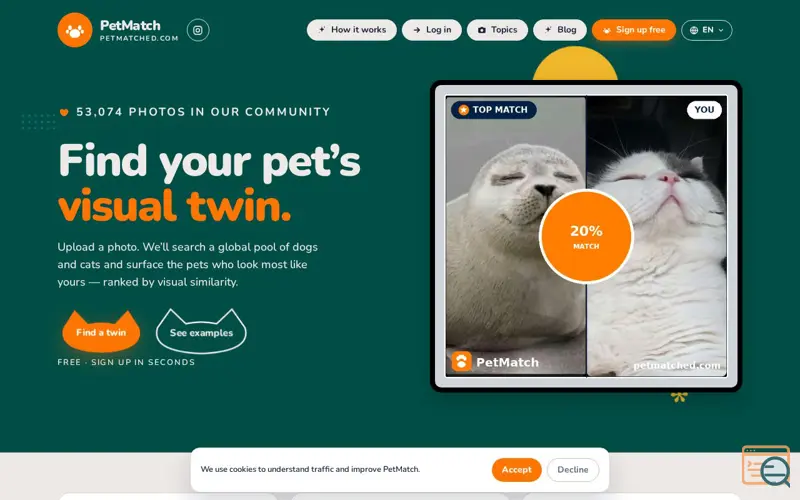 Screenshot of PetMatch