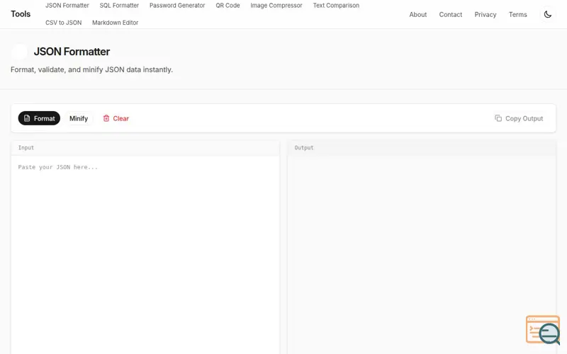 Screenshot of Free JSON Formatter