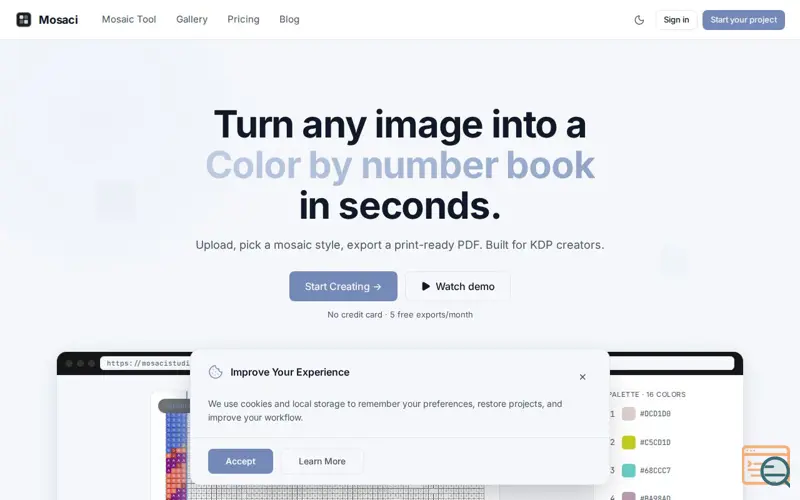 Screenshot of Mosaci