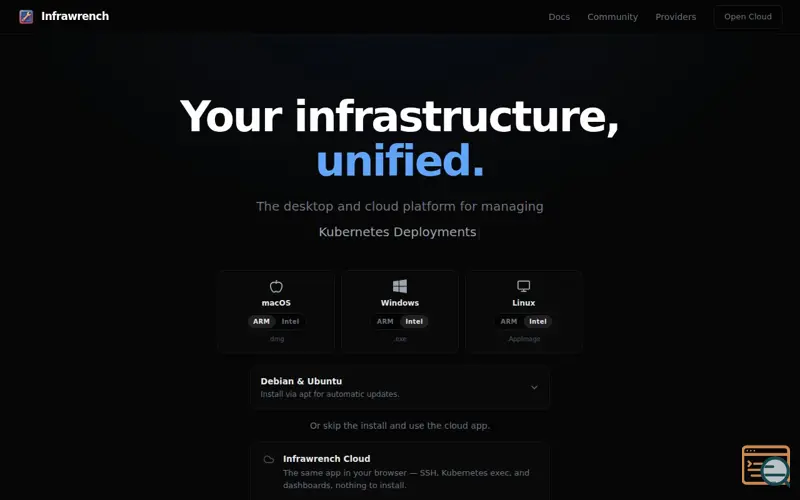 Screenshot of Infrawrench, a launch using BusinessIdentity.LLC