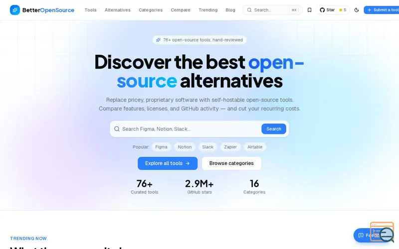 Screenshot of BetterOpenSource