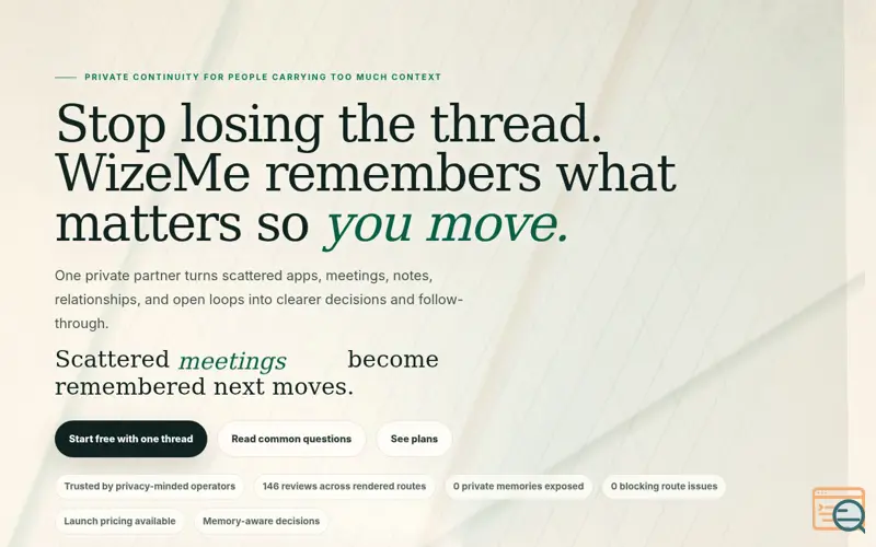 Screenshot of WizeMe.APP: Personal Life Partner OS