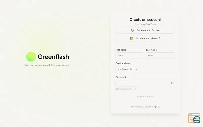 Screenshot of Greenflash