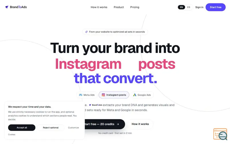 Screenshot of BrandToAds