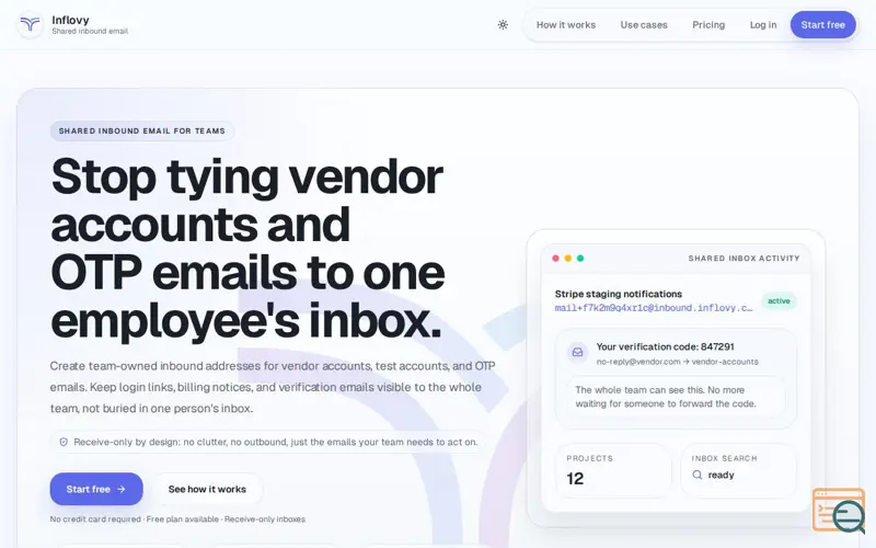 Screenshot of Inflovy – Shared Team Email Identities	