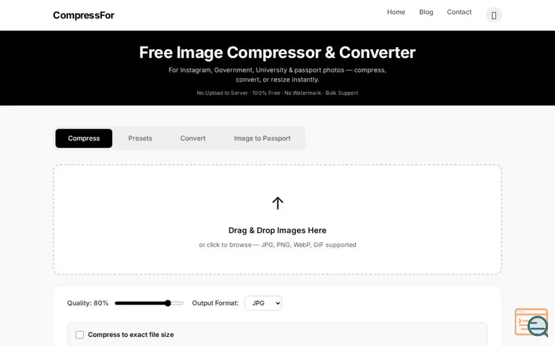Screenshot of CompressFor