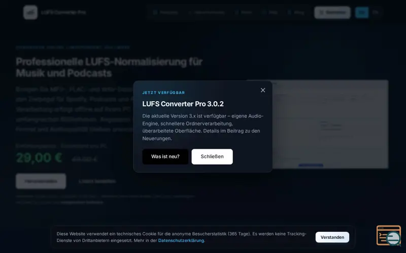 Screenshot of LUFS Converter Pro
