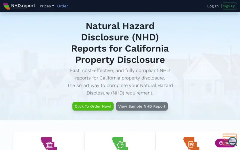 Screenshot of nhd.report: Fast Real Estate Disclosure