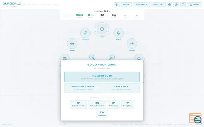 Screenshot of QuadCalc