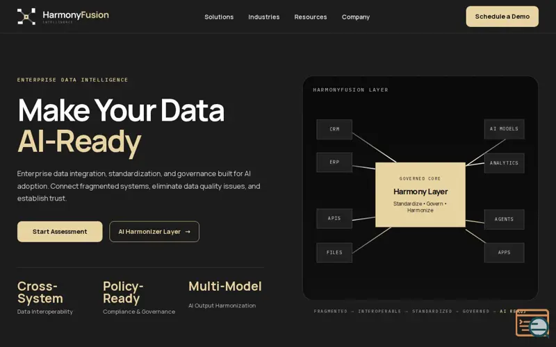 Screenshot of HarmonyFusion Intelligence