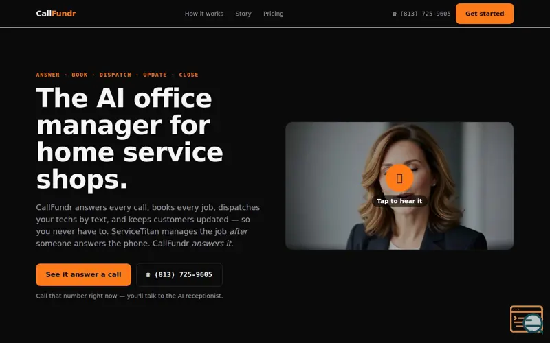 Screenshot of CallFundr