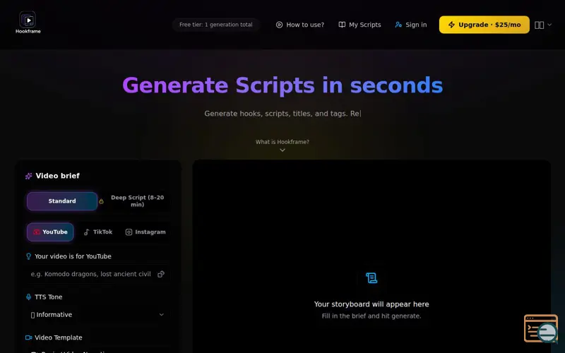 Screenshot of Hookframe
