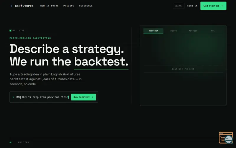 Screenshot of Askfutures