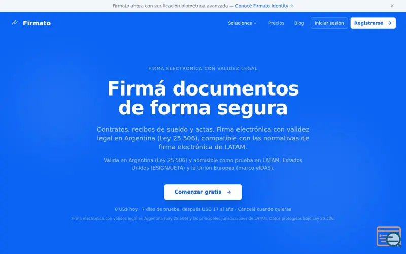 Screenshot of Firmato